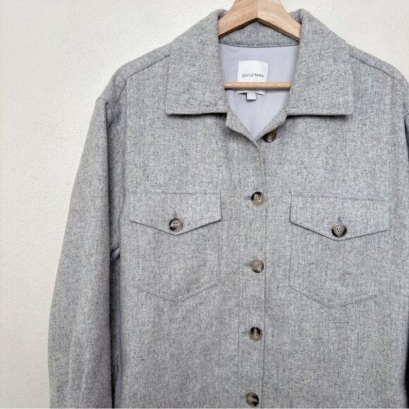 Gentle Fawn Womens Medium Kyleen Shacket Heather Grey - Picture 4 of 12